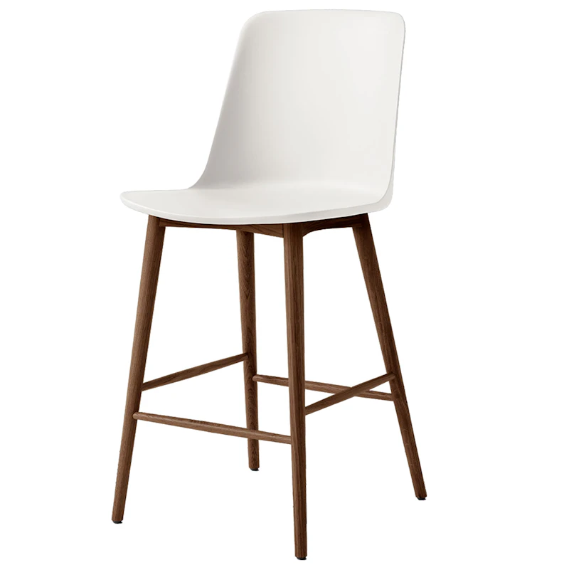 Rely HW128 High Backrest 65 cm, Lacquered Walnut / White