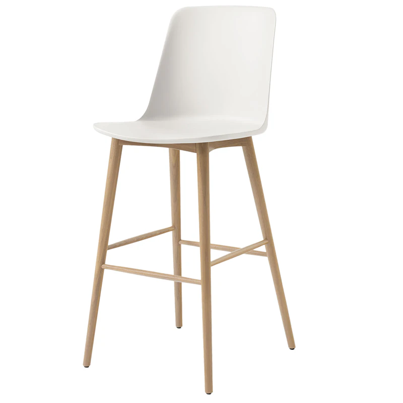 Rely HW133 High Backrest 75 cm, Lacquered Oak / White