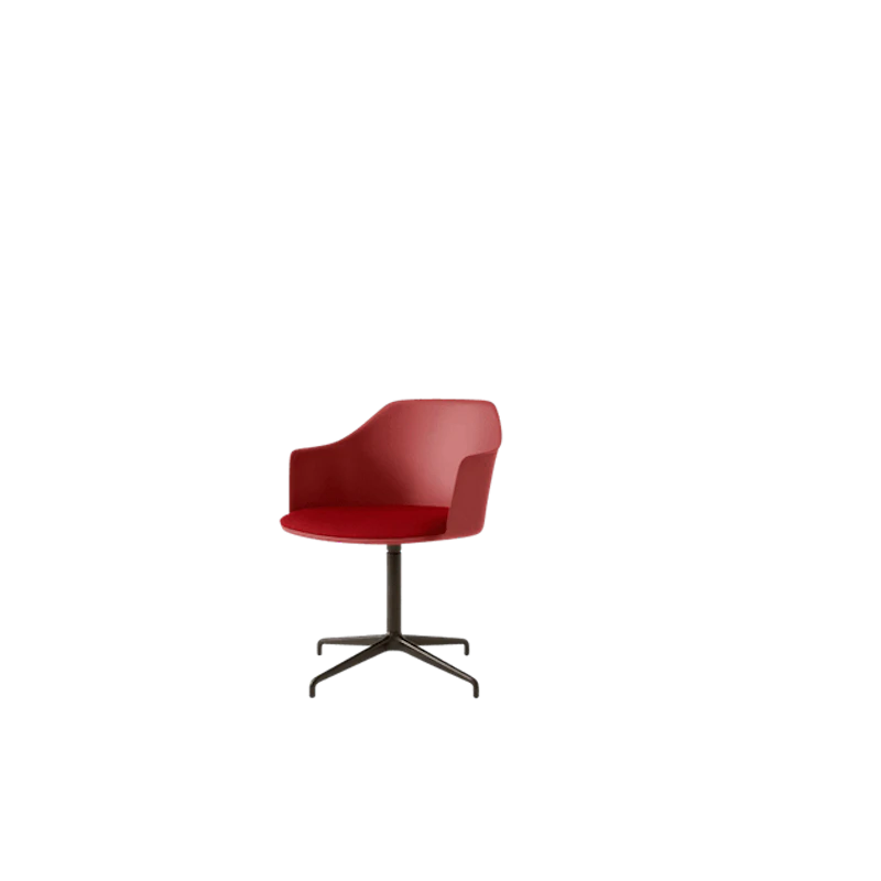 Rely HW39 Ruokatuoli Käsinojilla Pyörivä Pehmustettu Istuinosan Vermilion Red/Bronssi/Vidar 0556