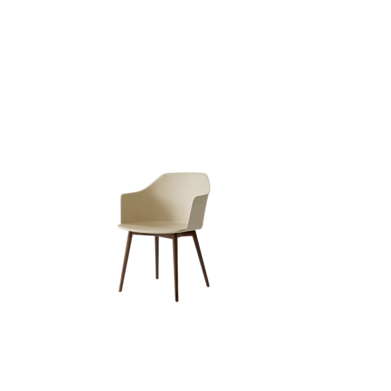 Rely HW76 Ruokatuoli Käsinojilla Beige Sand/Lakattu Pähkinä