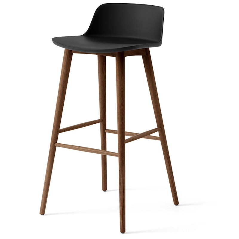 Rely HW123 Low Backrest 75 cm, Lacquered Walnut / Black