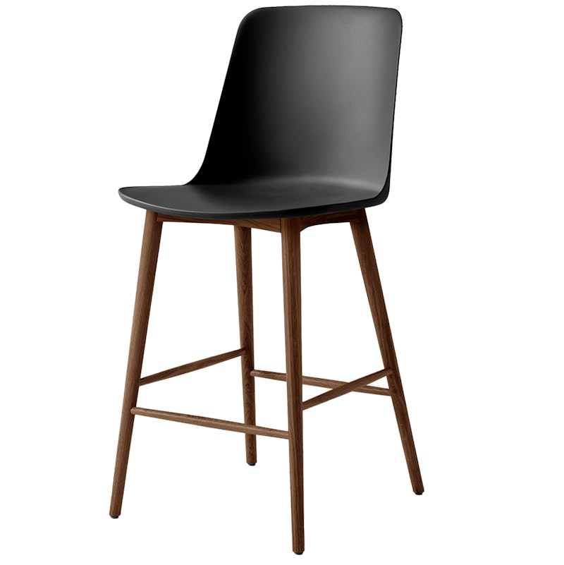 Rely HW128 High Backrest 65 cm, Lacquered Walnut / Black