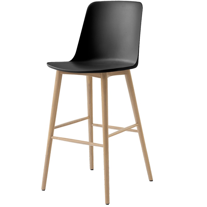 Rely HW133 High Backrest 75 cm, Lacquered Oak / Black