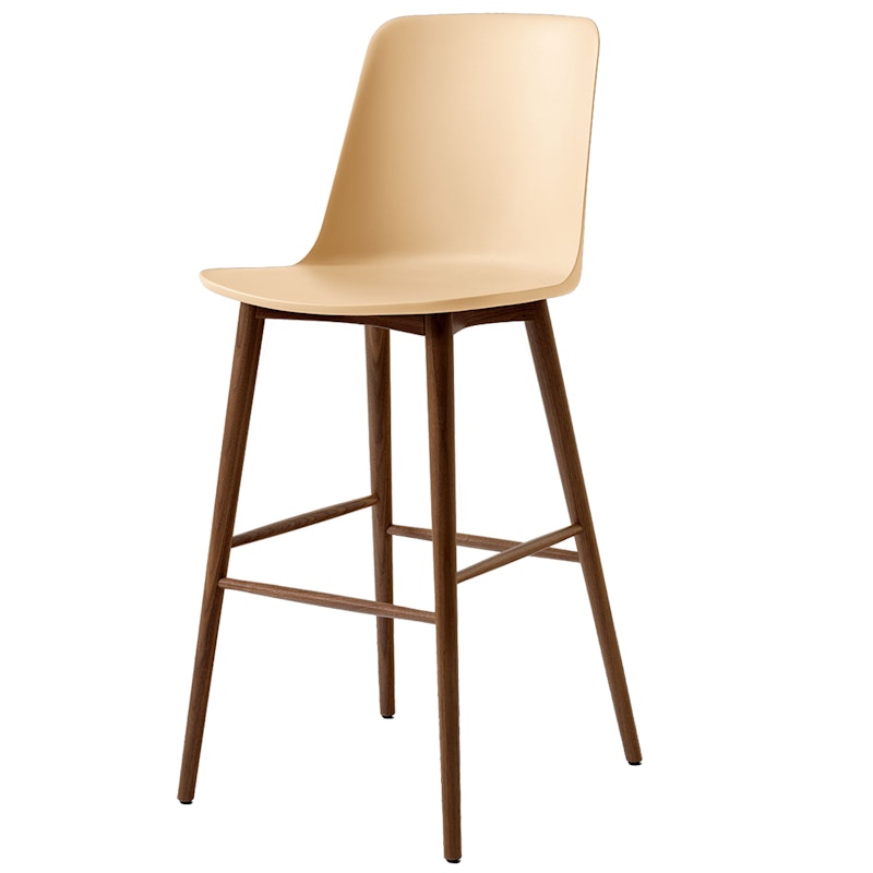 &Tradition Rely HW133 Barstol Høj Ryg Lakeret Valnød/Beige Sand