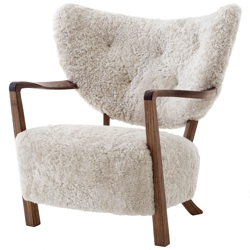 Wulff ATD2 Lounge-Tuoli, Pähkinäpuu / Sheepskin Moonlight