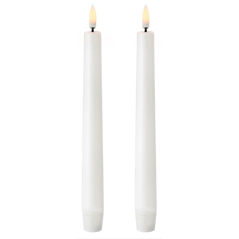 LED Kruunukynttilä Nordic White 2-pakkaus, 2,3x20,5 cm