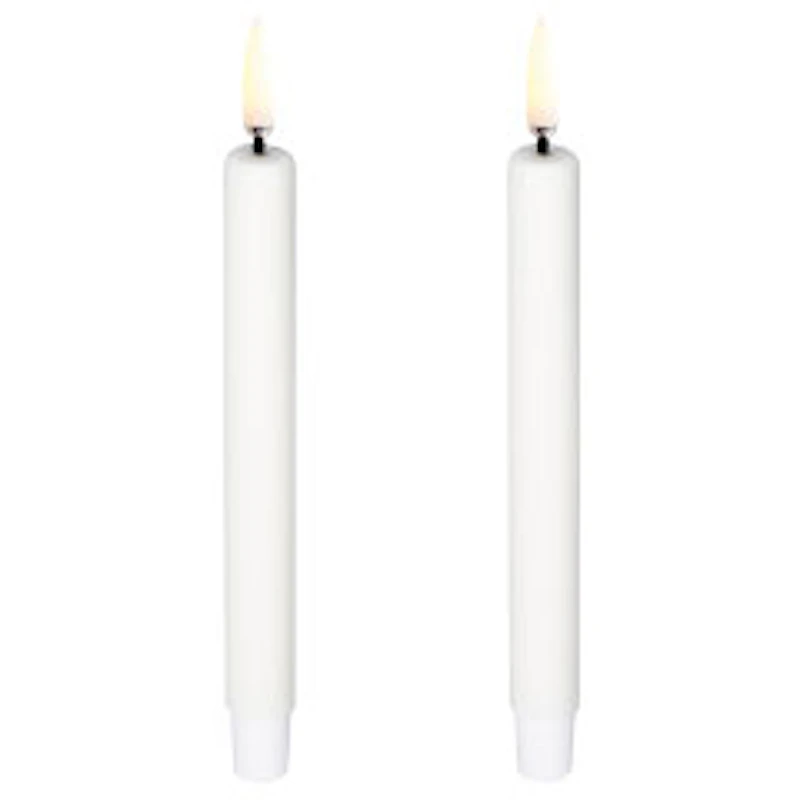 LED Mini Kruunukynttilä Nordic White 2-pakkaus, 1,3 x 13,8 cm