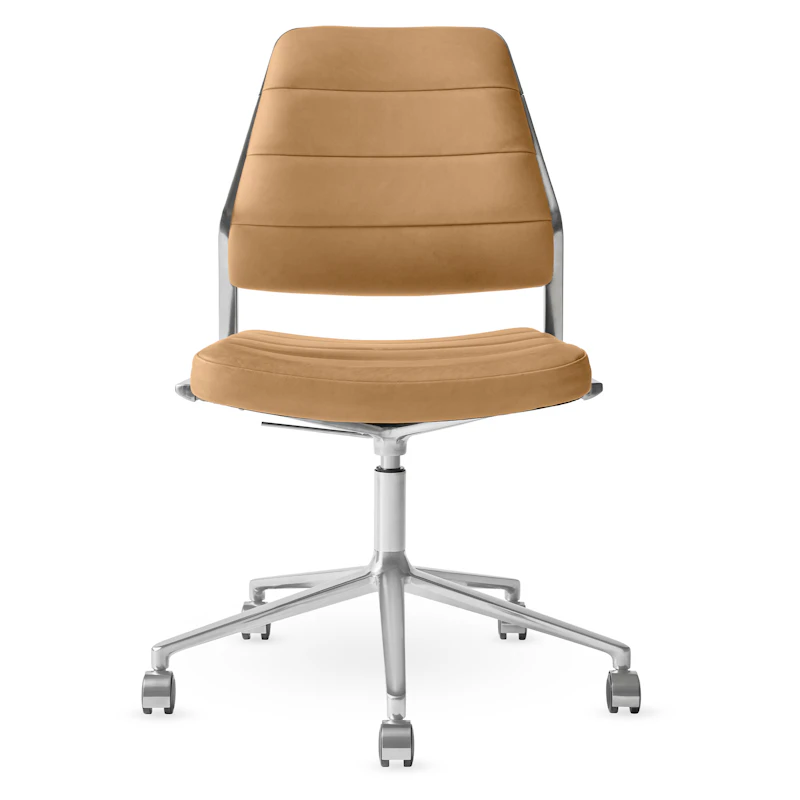 454+ Swivel Chair With wheels, Camel Leather