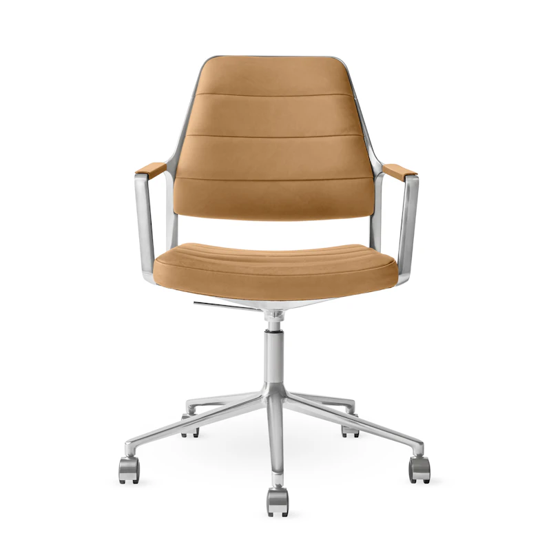 455+ Työtuoli Pyörillä varustettu, Camel Leather