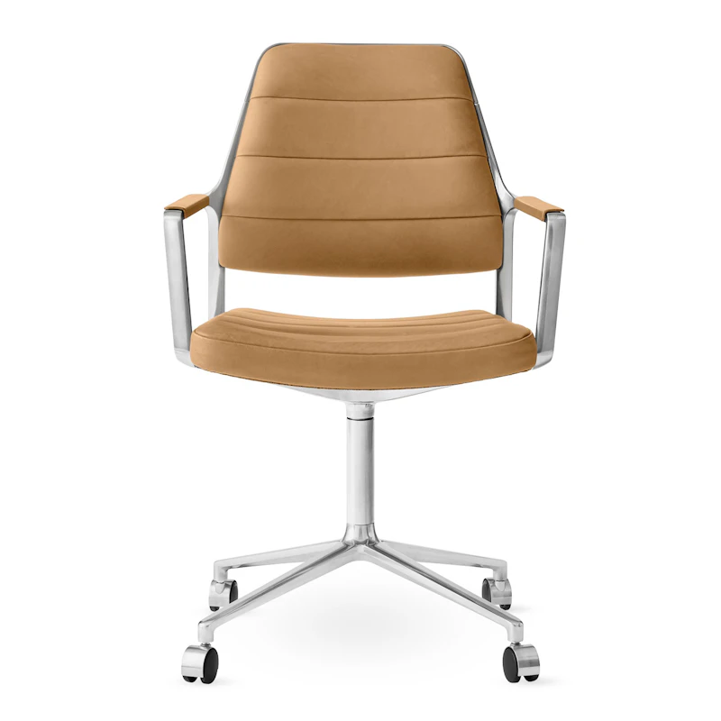 455 Työtuoli Pyörillä varustettu, Camel Leather