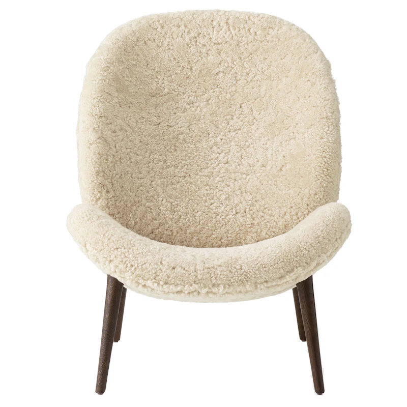 Lodge Nojatuoli Mörk Ek / Curly 09, Off-White