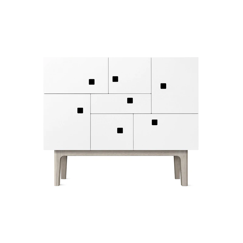 Peep C1 Sideboard, Angel White / white oak