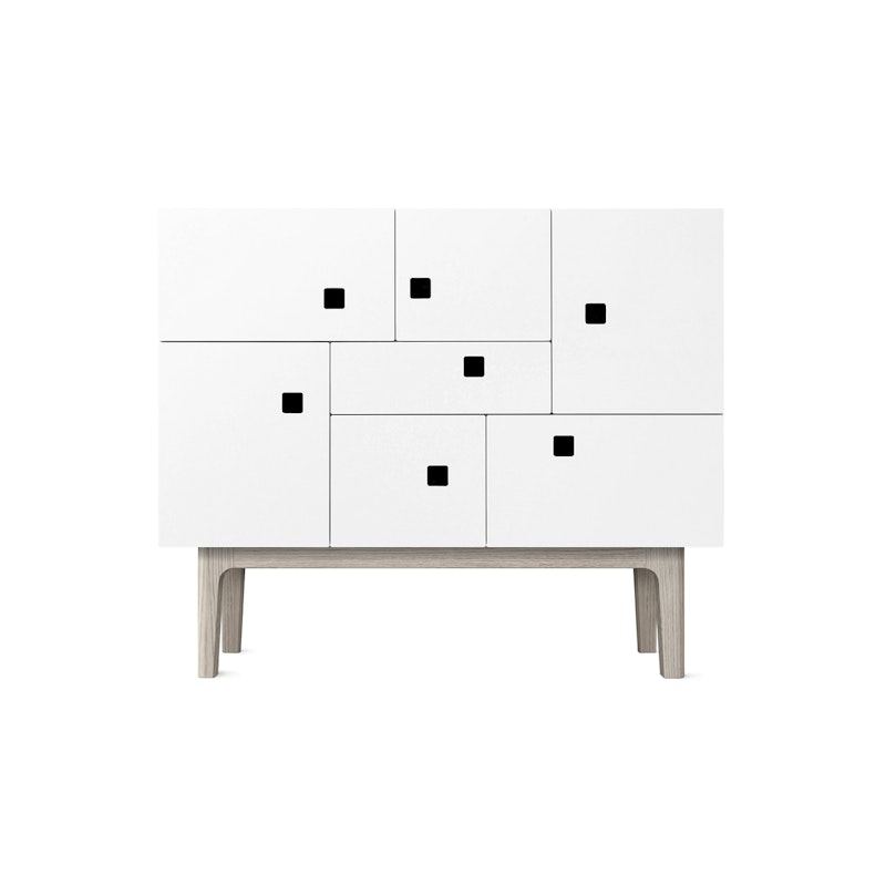 Peep C1 Sideboard, Angel White / white oak