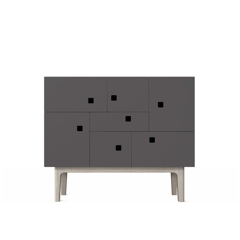 Peep C1 Sideboard, Slate Gray / white oak