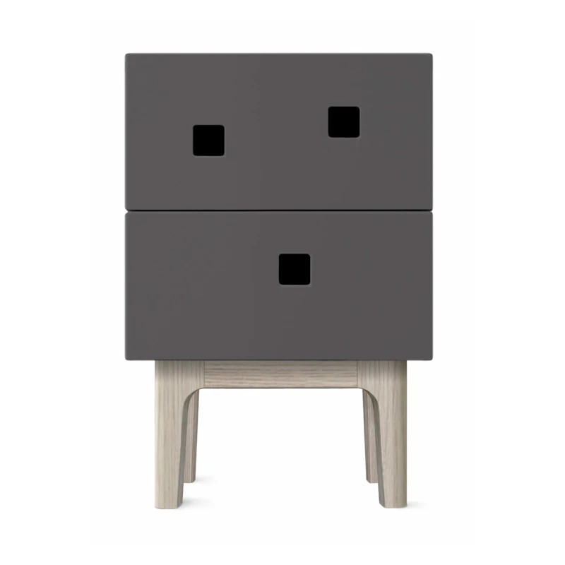 Peep S1 Bed table, Slate Gray / white oak